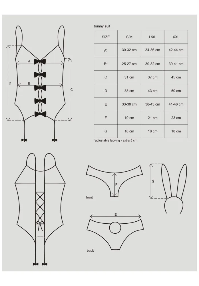Obsessive Bunny nyuszilány jelmez szett – rózsaszín, 4 részes (S/M)
