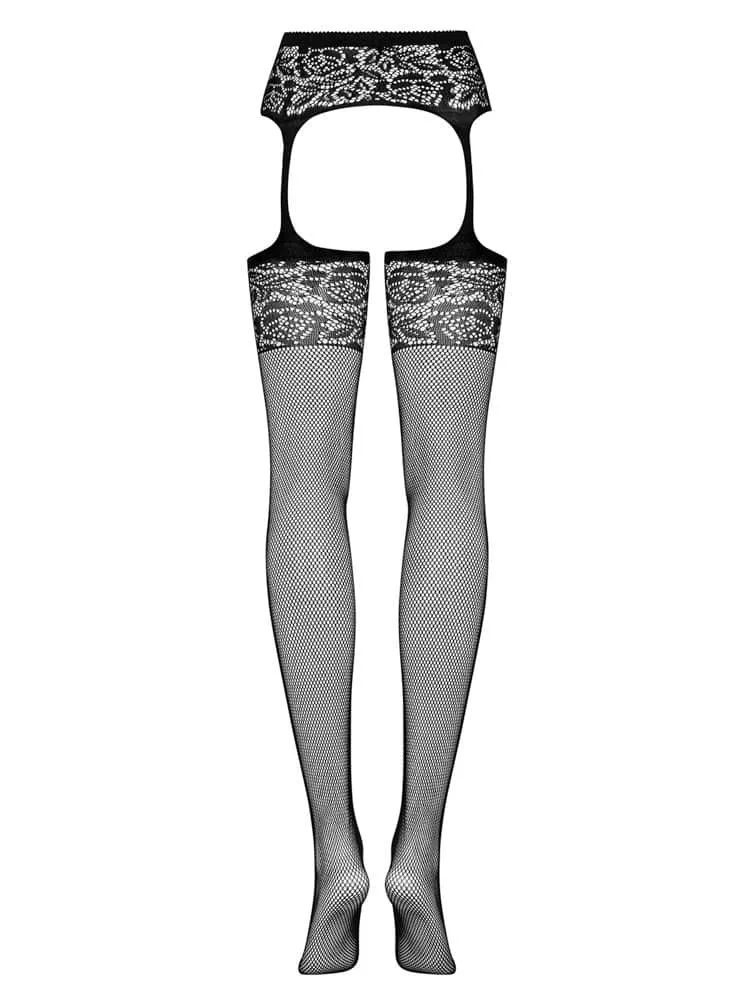 Obsessive S500 fekete harisnyatartó harisnyával – S/M/L