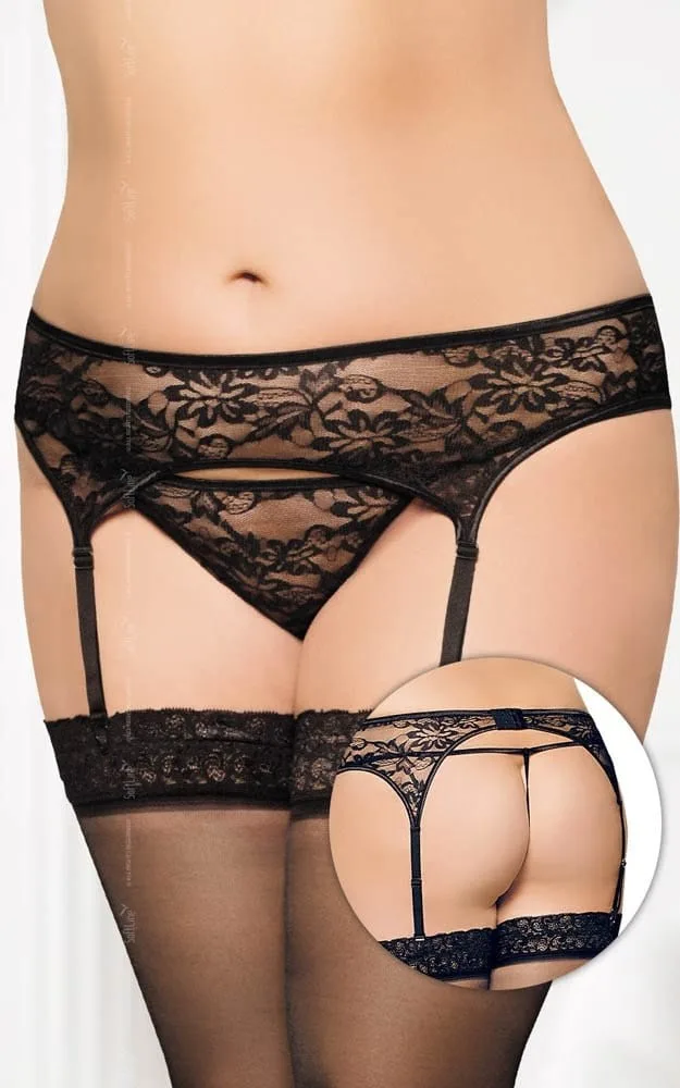 Softline Garterbelt 3316 fekete harisnyatartó öv – Nagy méret (3XL)