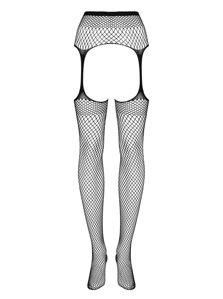 Obsessive S815 fekete harisnyatartó szett harisnyával – S/M/L