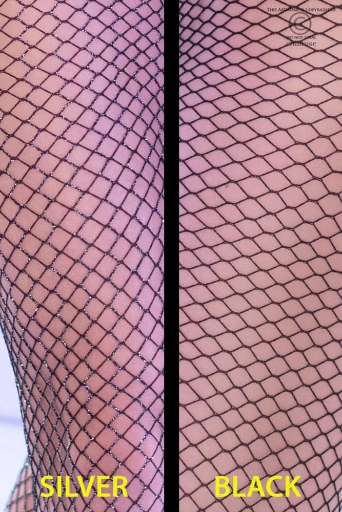 Chilirose hálós fishnet harisnyanadrág – 2 pár, fekete, egy méret