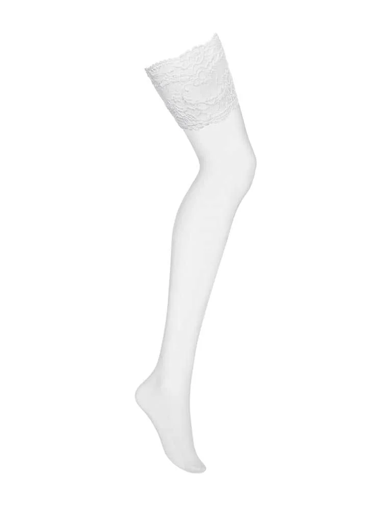 Obsessive fehér nylon harisnya – elegáns és szenzuális viselet S/M