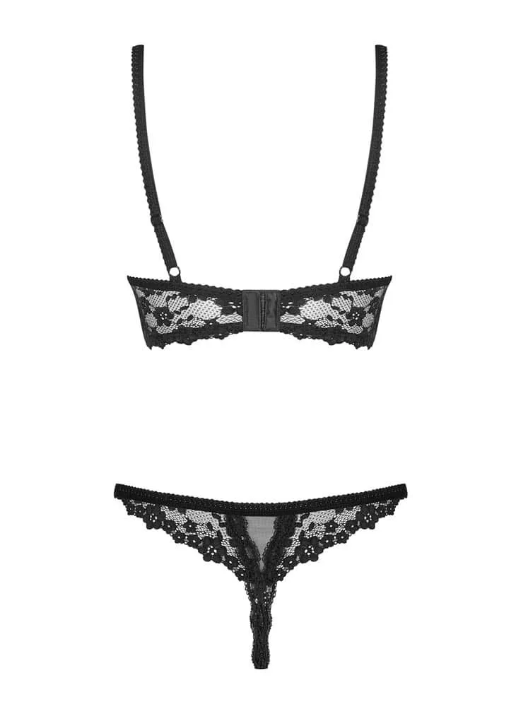 Obsessive Letica cupless szett fekete – merész kétrészes együttes L/XL