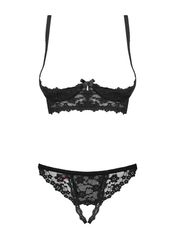 Obsessive Letica cupless szett fekete – merész kétrészes együttes L/XL
