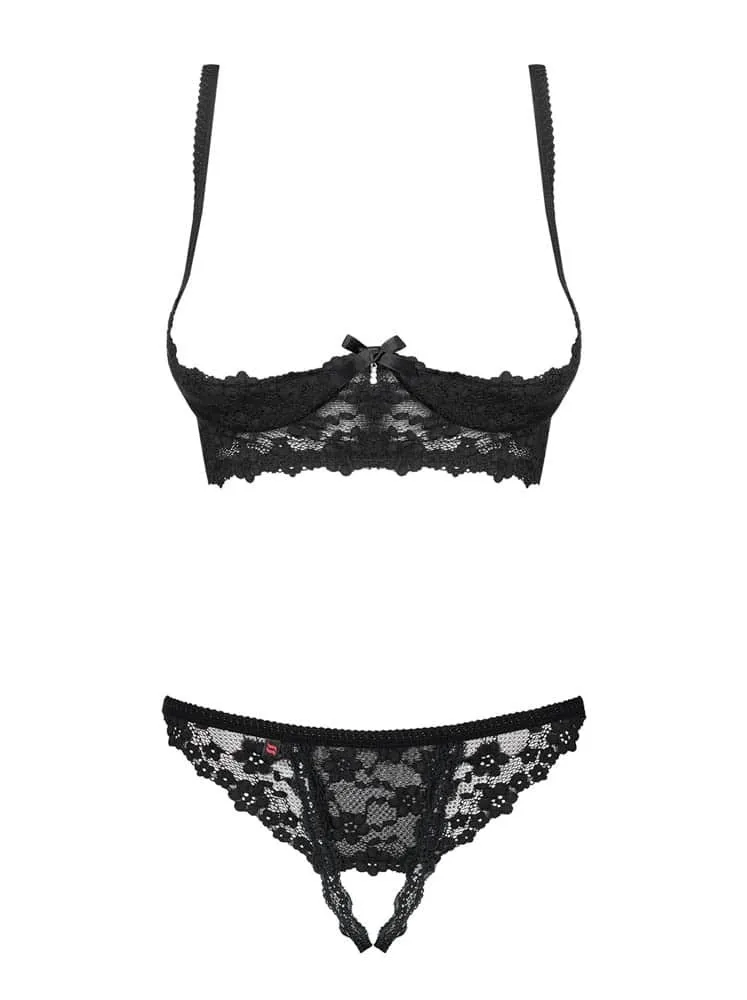 Obsessive Letica cupless szett fekete – merész kétrészes együttes L/XL