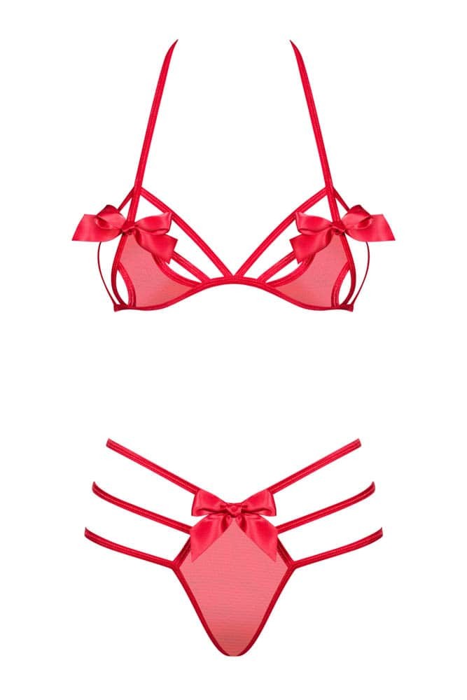 Obsessive Giftella 2 részes piros együttes – S/M méretben