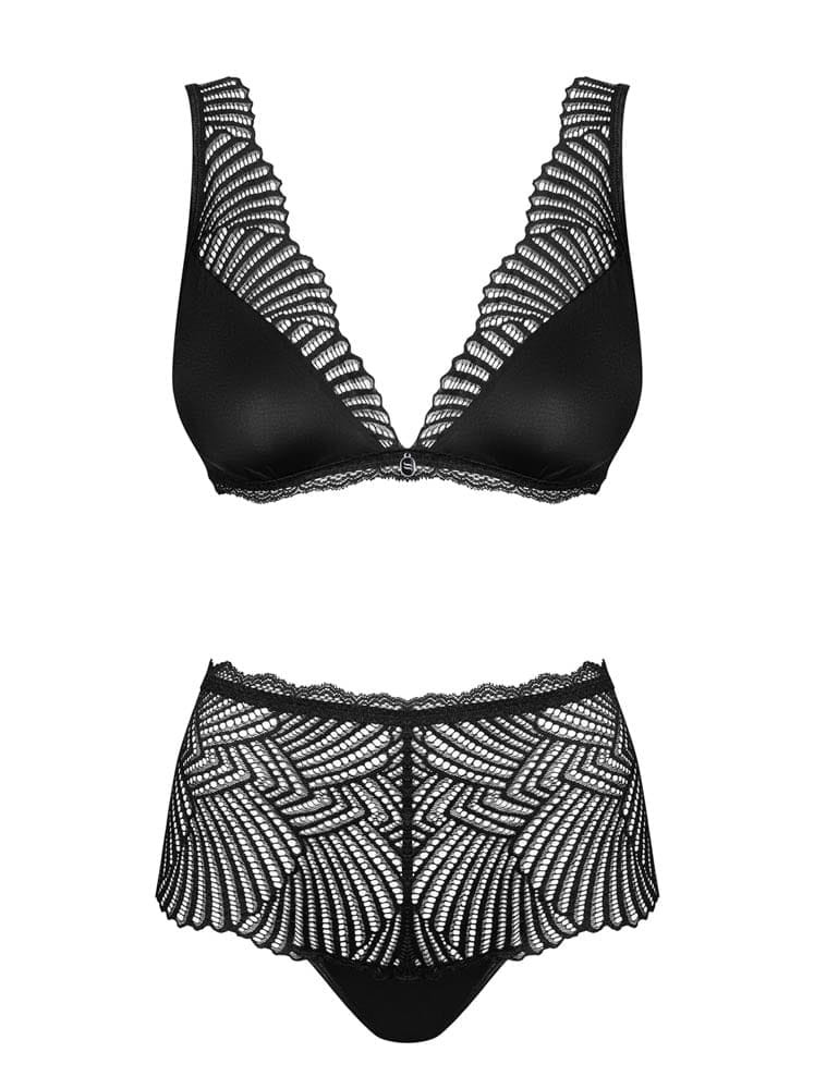 Obsessive Klarita fekete szett – elegáns kétrészes együttes S/M