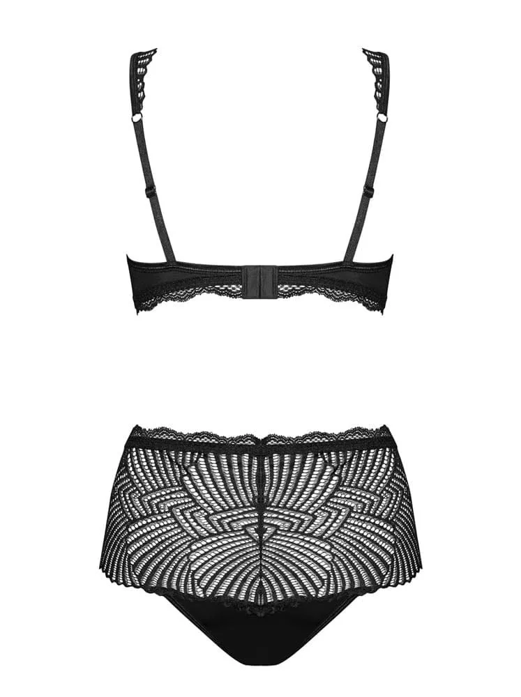 Obsessive Klarita fekete szett – elegáns kétrészes együttes S/M