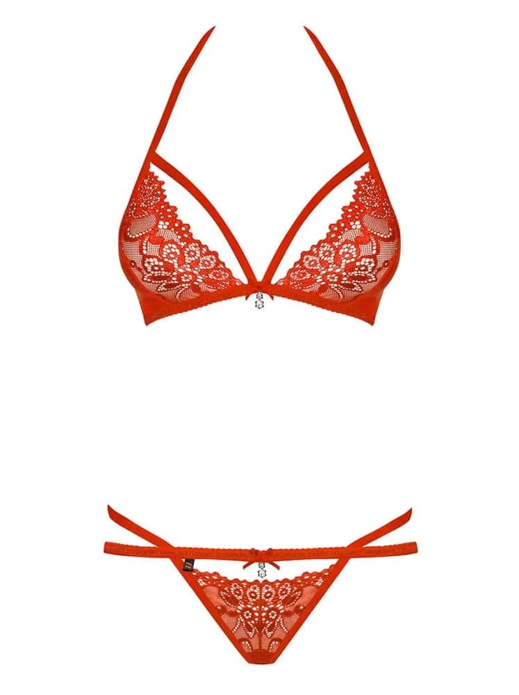 Obsessive 838 piros tüll együttes – szenvedélyes szett S/M