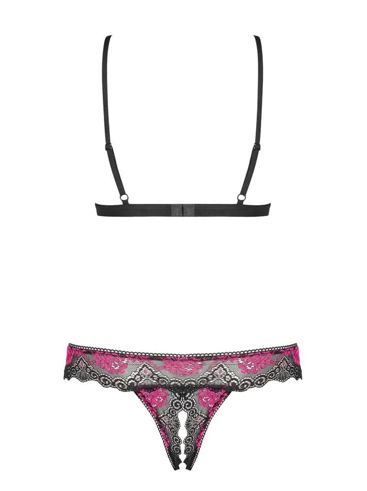 Obsessive Tulia 2 részes cupless szett – merész eleganciával L/XL