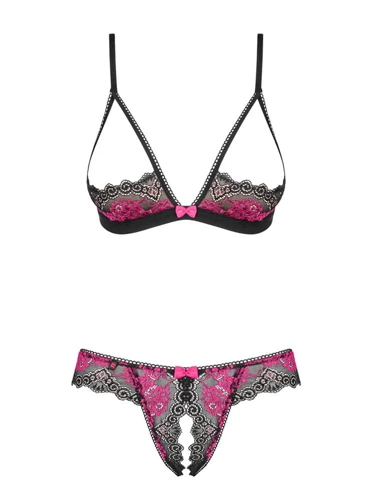 Obsessive Tulia 2 részes cupless szett – merész eleganciával L/XL