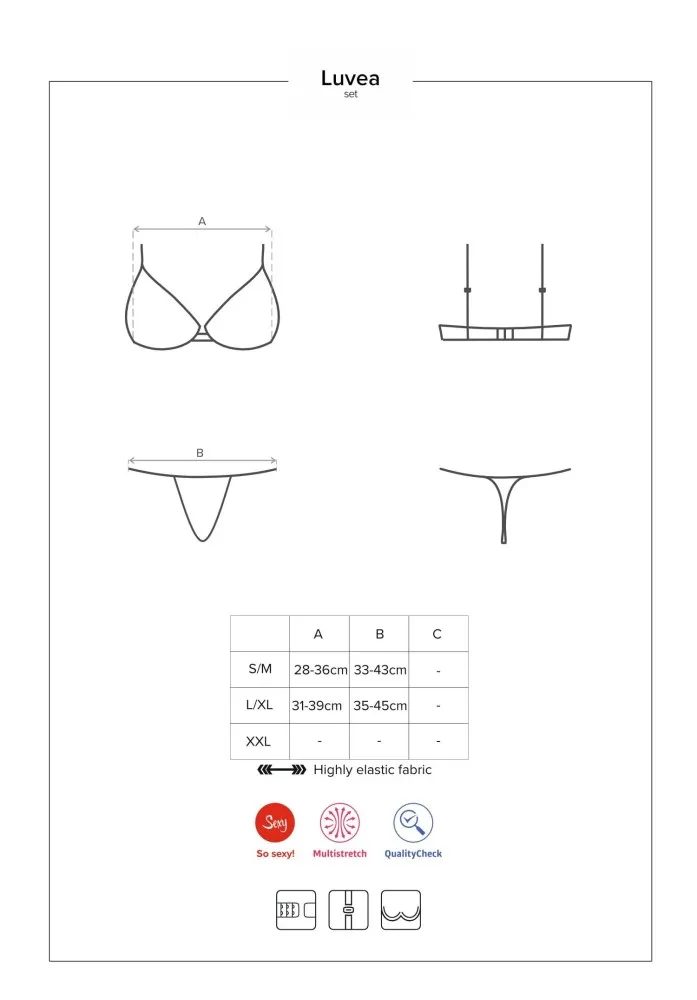 Obsessive Luvae fekete együttes – elegáns csipkés szettel S/M
