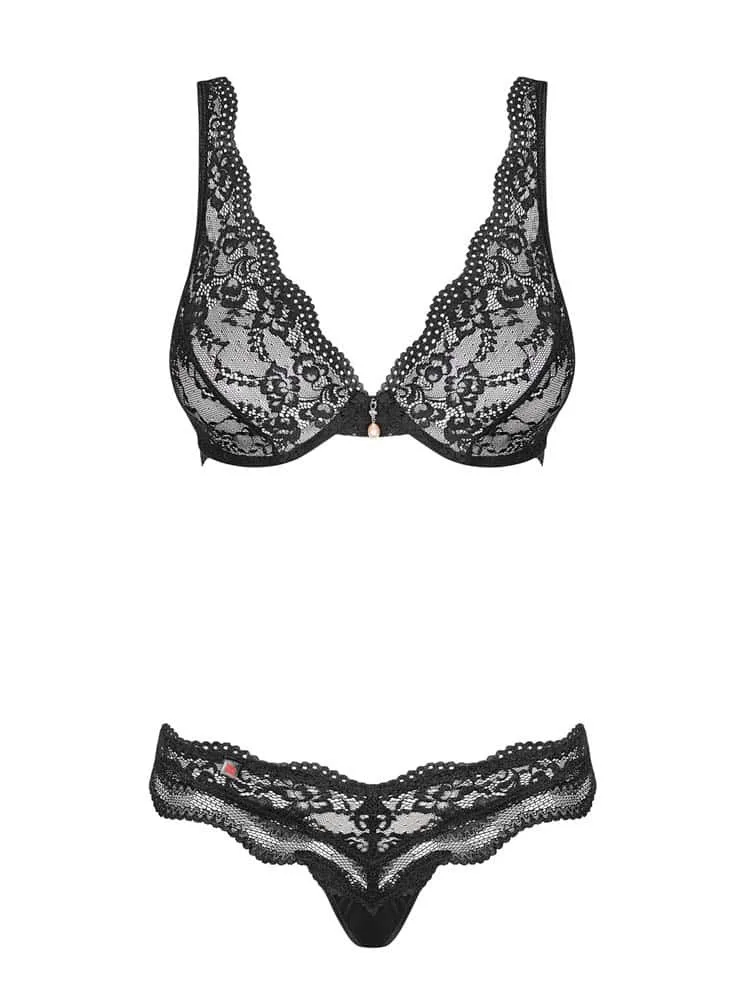 Obsessive Luvae fekete együttes – elegáns csipkés szettel S/M