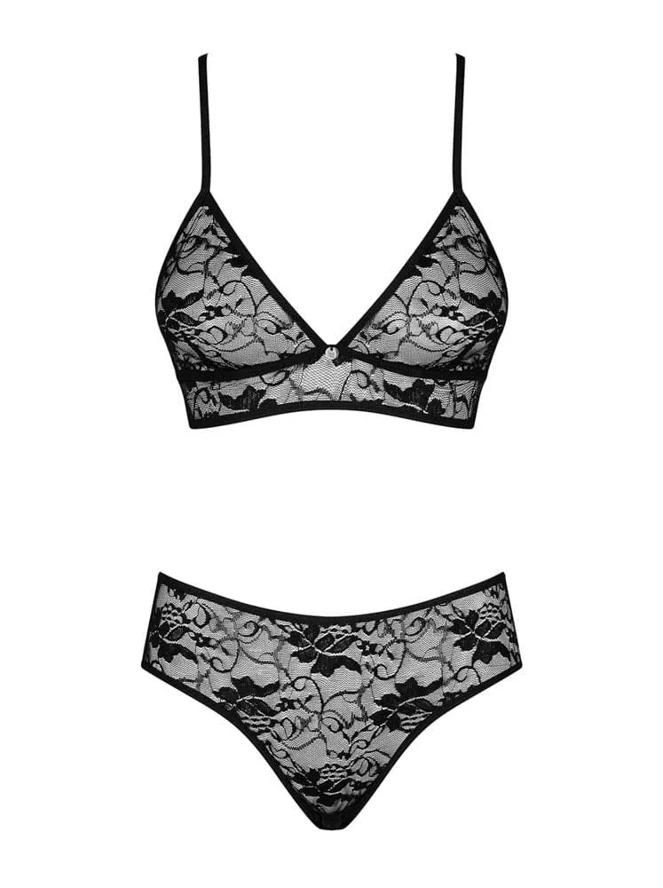 Obsessive Kokietta fekete együttes – szexi kétrészes szett S/M