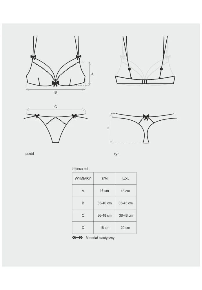Obsessive Intensa fekete együttes – érzéki elegancia S/M méretben