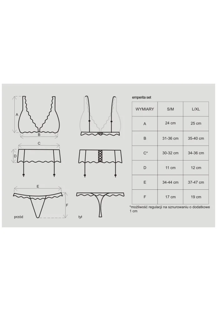 Obsessive Emperita fekete csipke együttes – érzéki elegancia S/M
