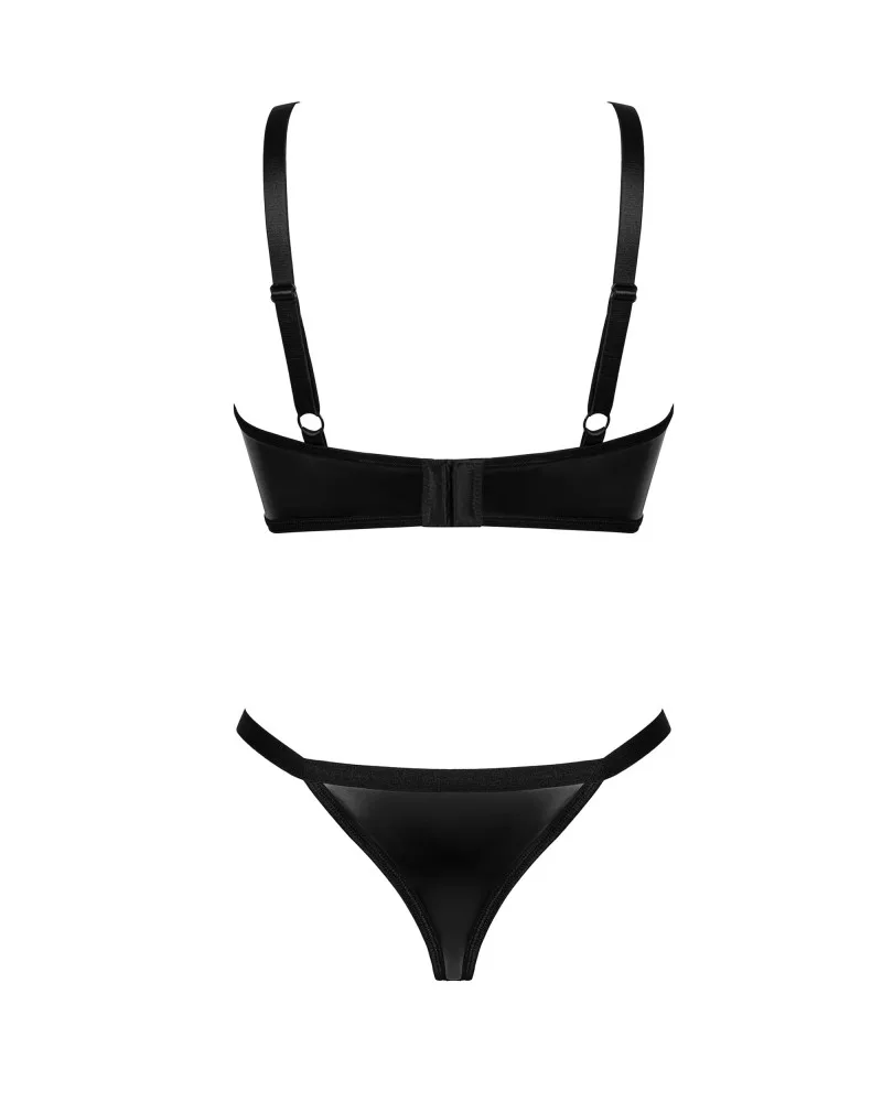 Obsessive Armares fekete 2 részes szett M/L – selyem és bőr elegancia