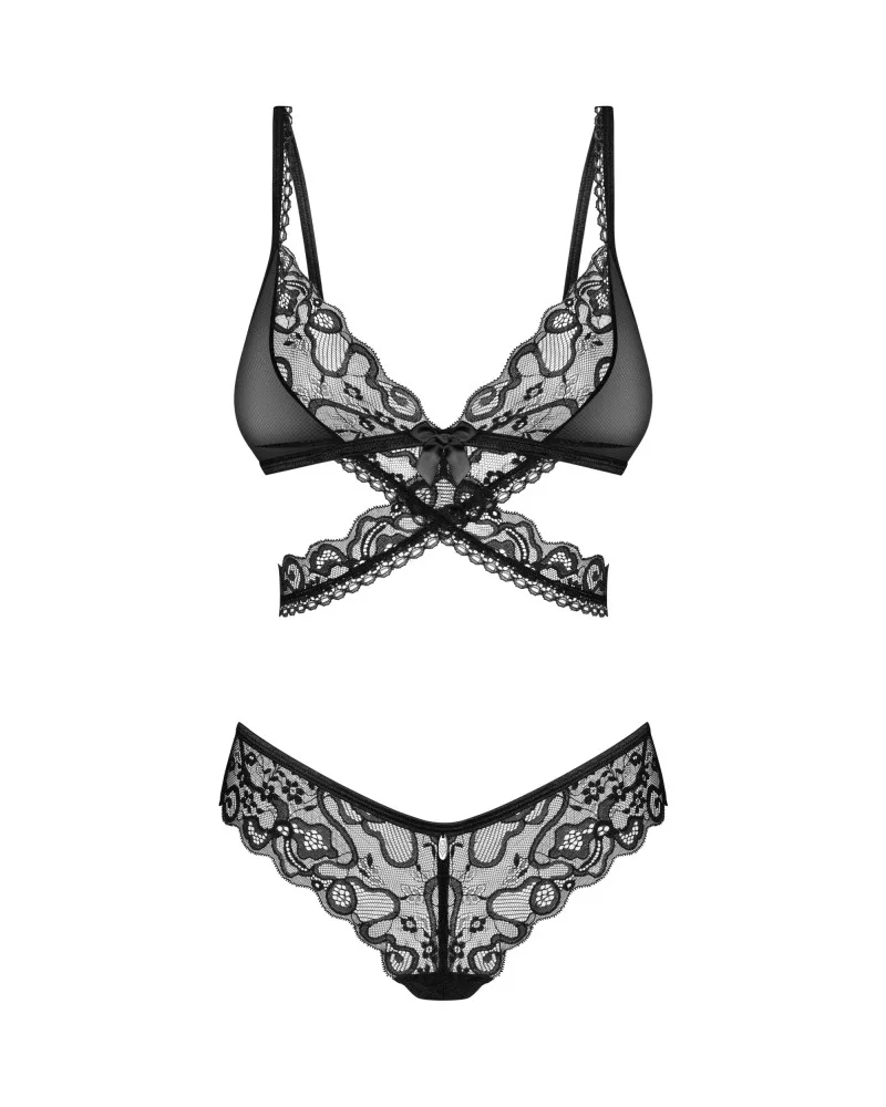 Obsessive Blomentis fekete csipkés együttes – M/L méret