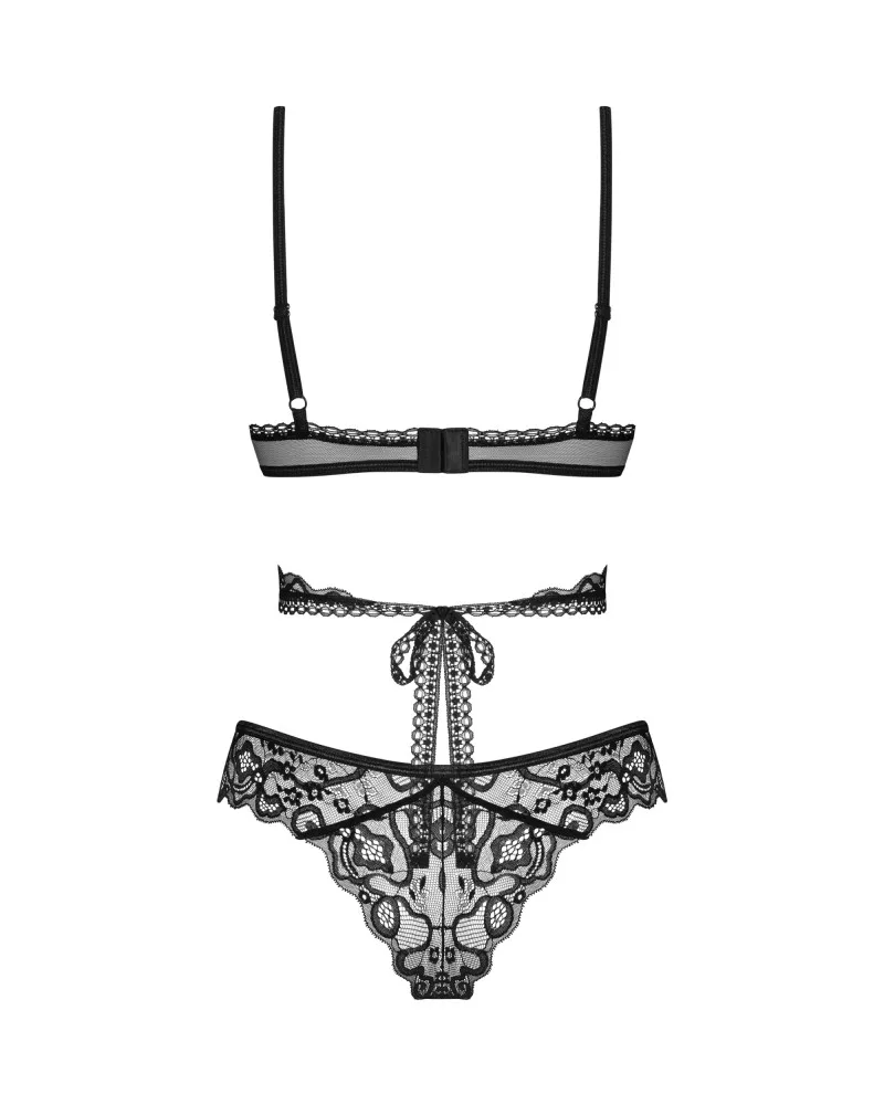 Obsessive Blomentis fekete csipkés együttes – M/L méret