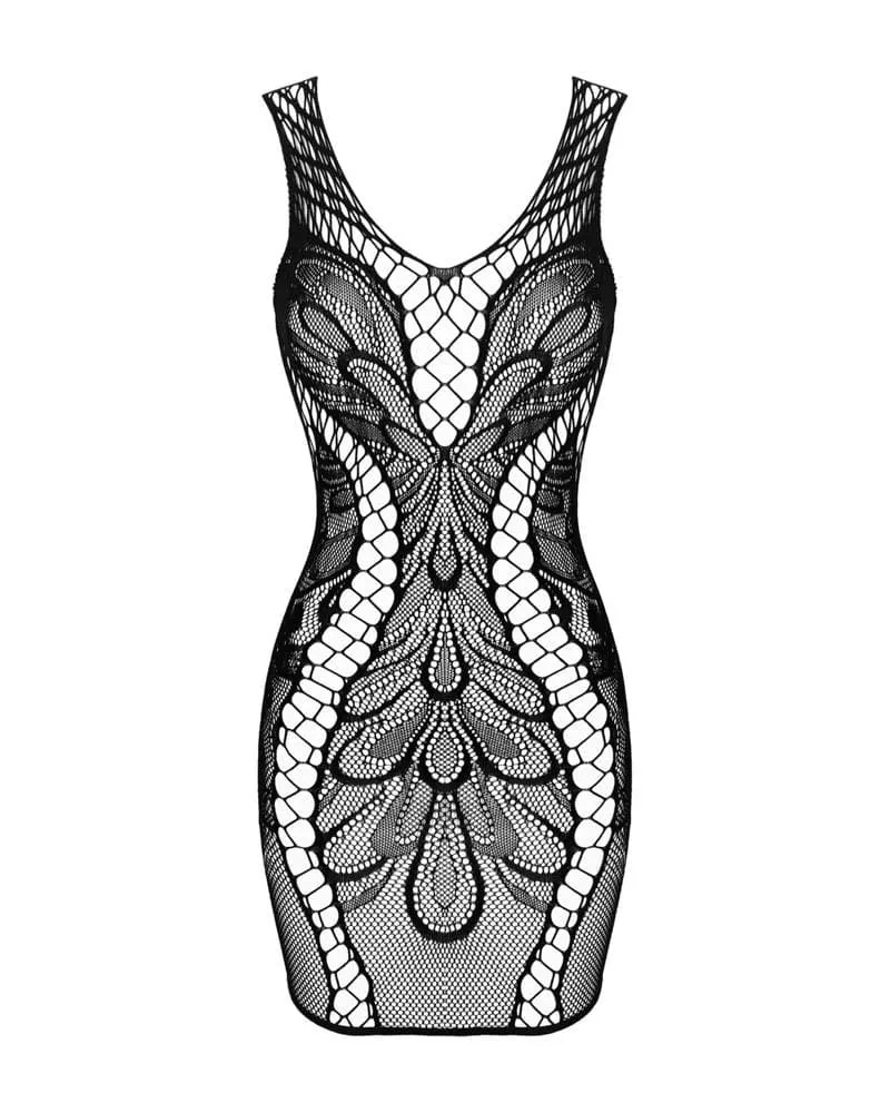 Obsessive D608 fekete nylon miniruha – S/M/L méretben