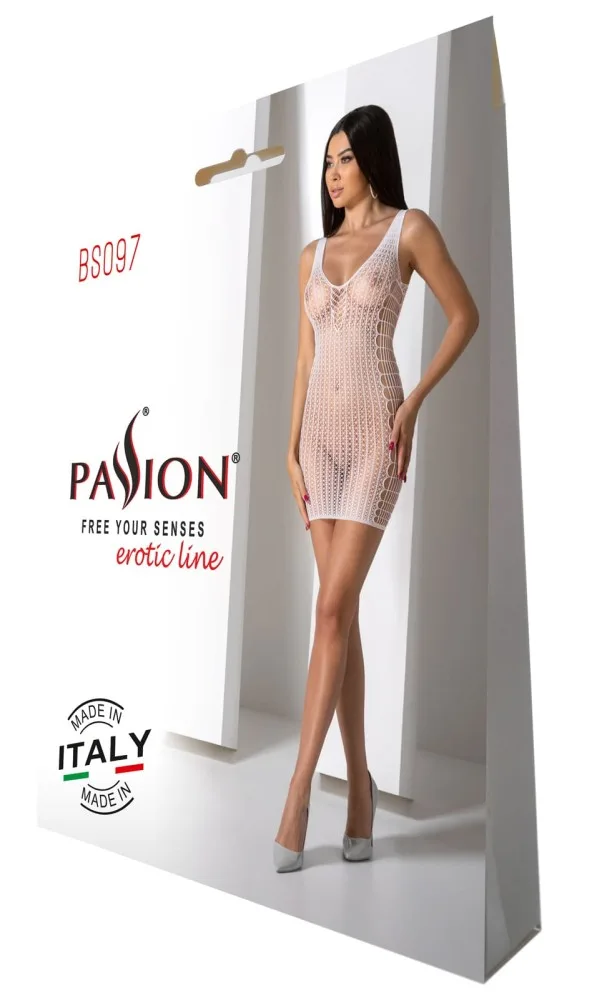 Passion BS097 fehér áttetsző mini ruha – elegáns és csábító