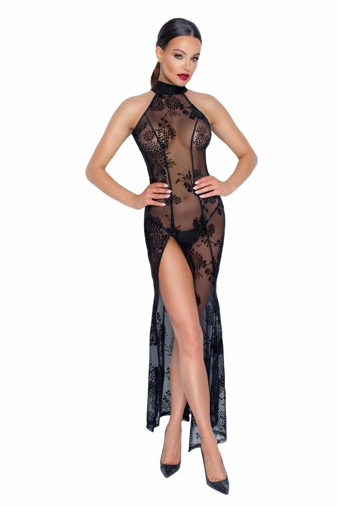 Noir Handmade hosszú tüll ruha – titokzatos fekete elegancia XL