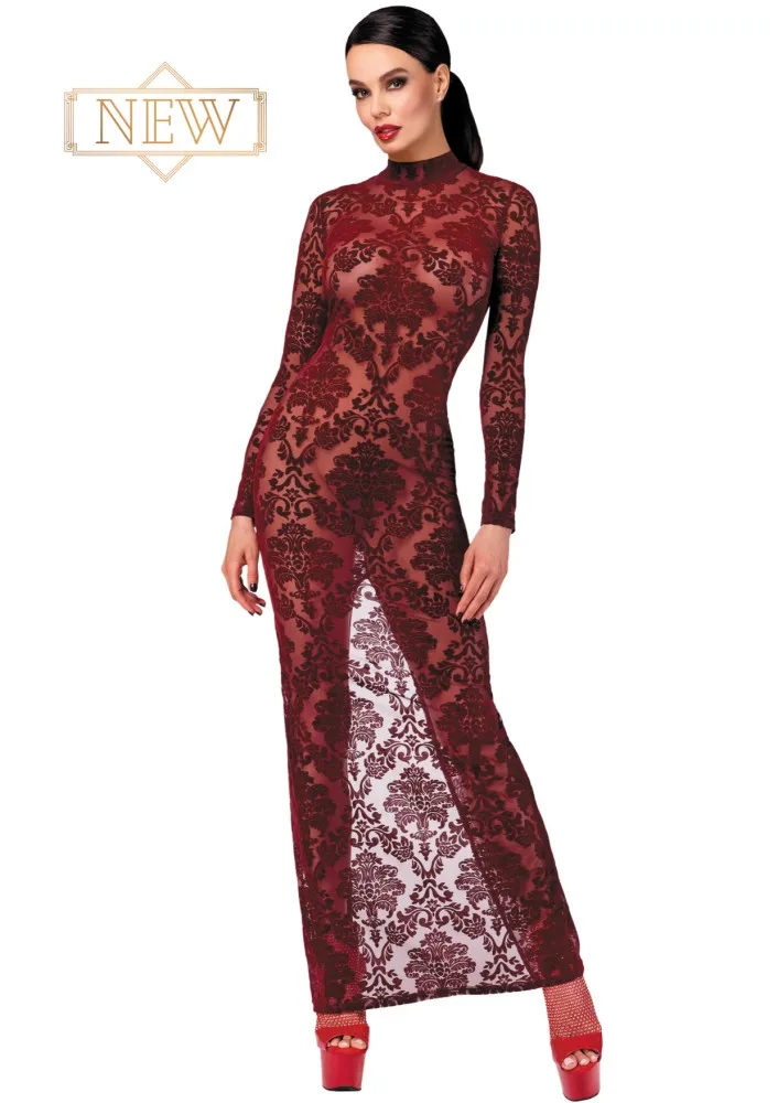 Noir Handmade Kink Royal bordó hosszú ruha – elegáns és merész