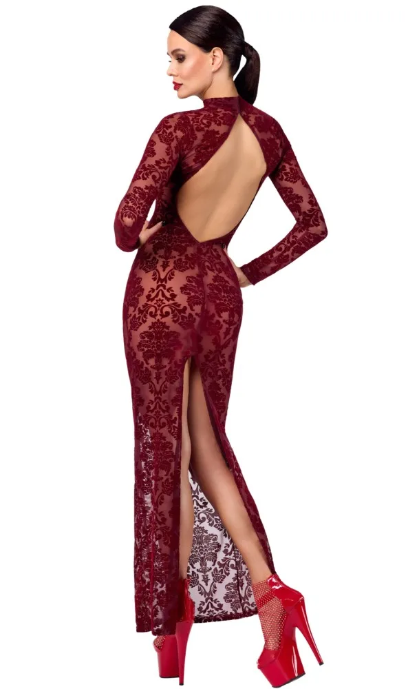 Noir Handmade Kink Royal bordó hosszú ruha – elegáns és merész