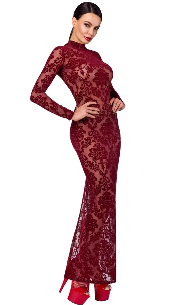Noir Handmade Kink Royal bordó hosszú ruha – elegáns és merész