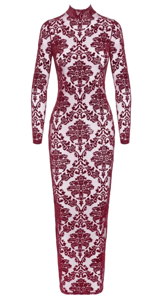 Noir Handmade Kink Royal bordó hosszú ruha – elegáns és merész