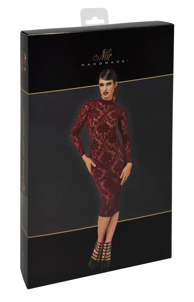 Noir Handmade Kink Royal bordó midi ruha – elegáns és szenvedélyes