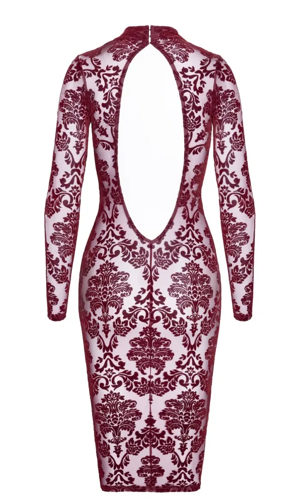 Noir Handmade Kink Royal bordó midi ruha – elegáns és merész