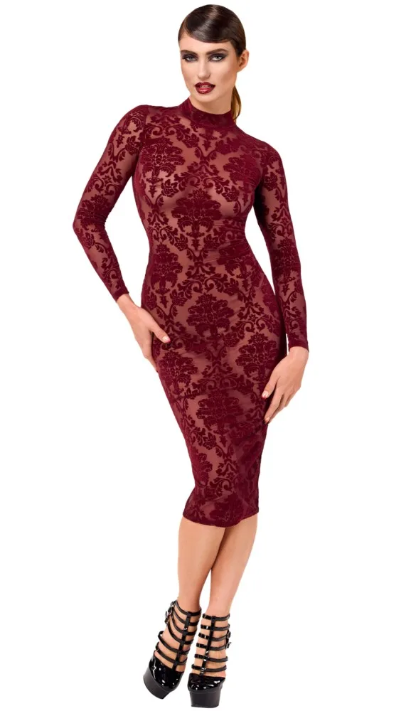 Noir Handmade Kink Royal bordó midi ruha – elegáns és merész